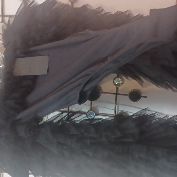 AKIRA Black "AWARD WINNER" Bardot Layers Mesh Ruffles Bodysuit M. - Picture 5 of 8